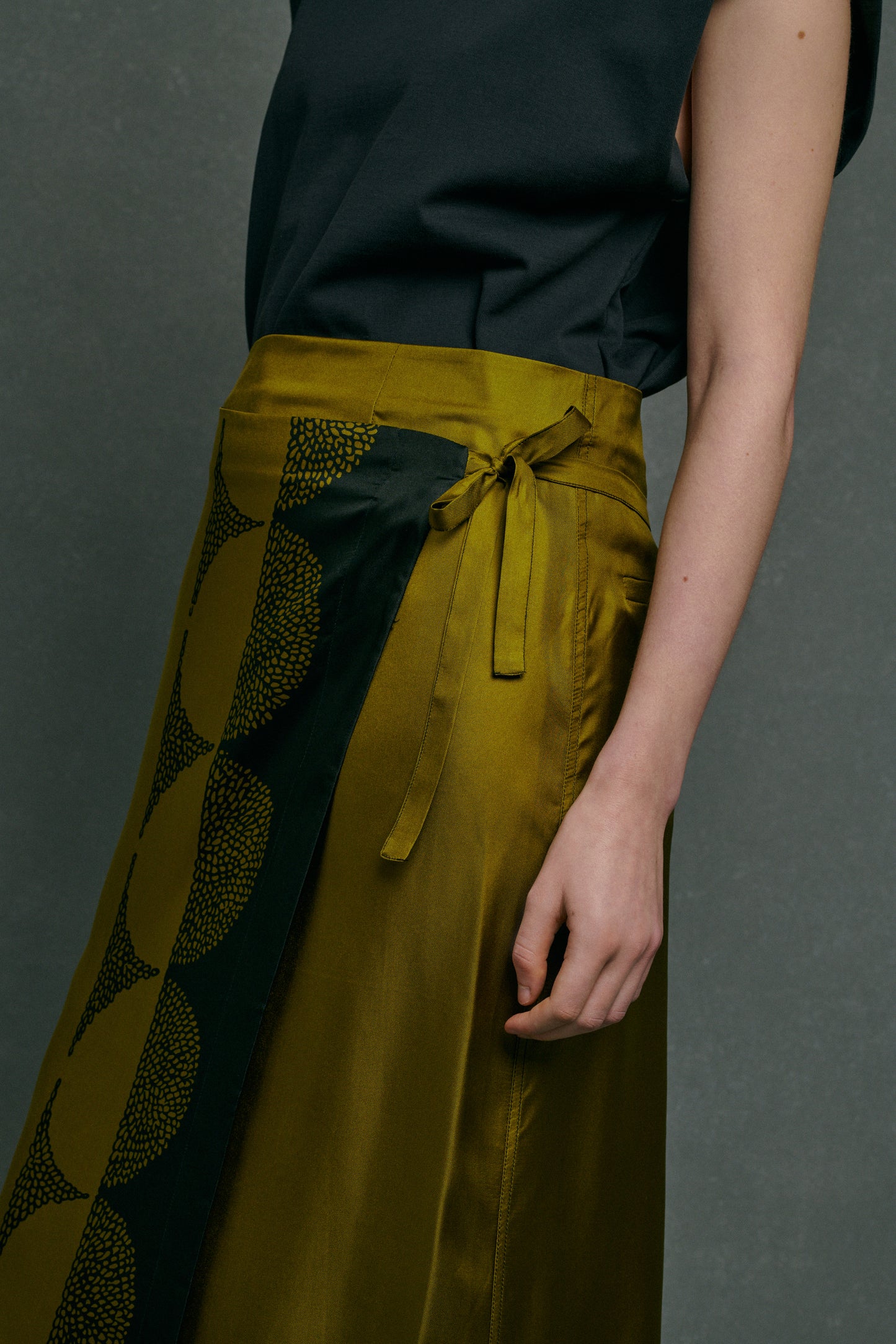 Jupe Tensi - Kaki/Noir - Soie - Femme