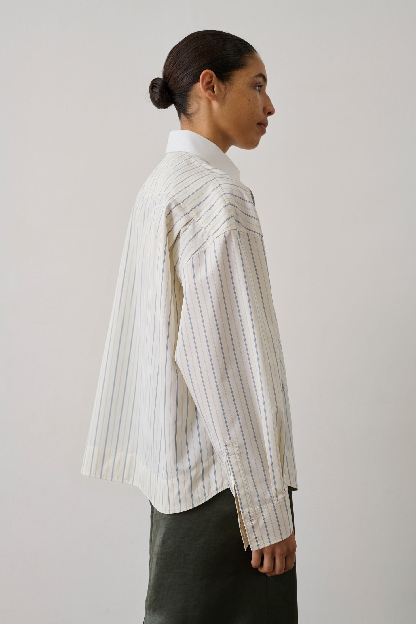 Chemise Idesia - Écru/Bleu - Coton - Femme