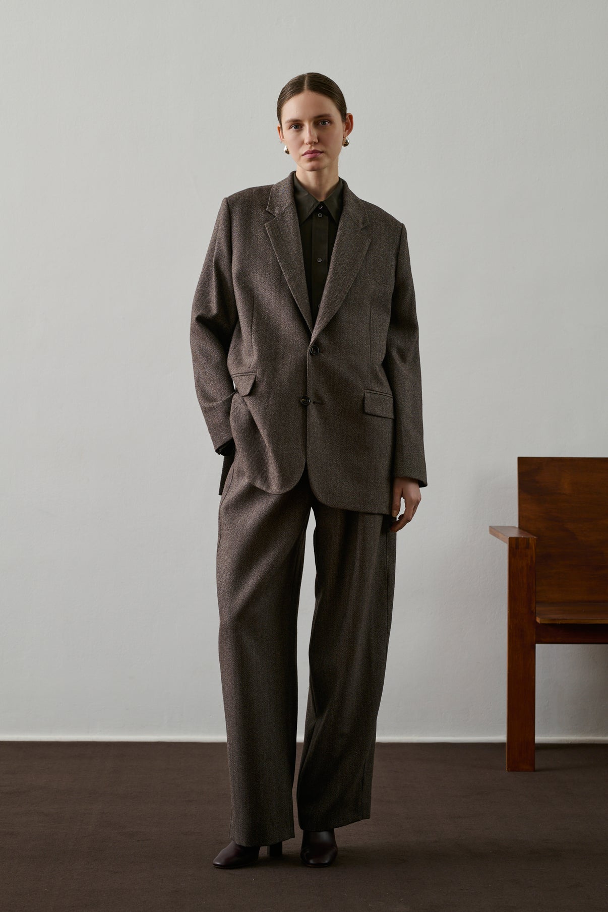 Veste Dune - Marron/Écru - Laine - Femme vue 1