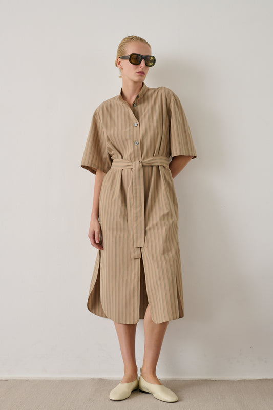 Robe Izzo - Beige Vert - Coton - Femme