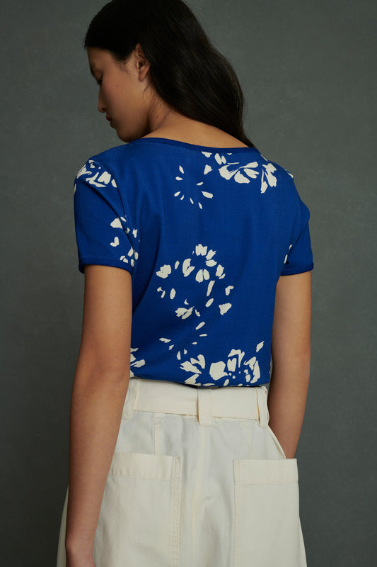Tee-Shirt Albi - Bleu/Écru - Coton - Femme